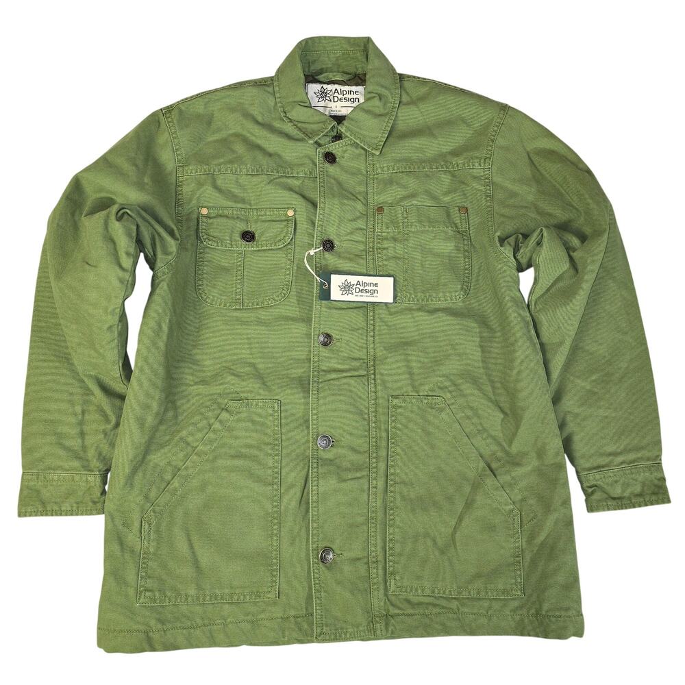 Alpine Design Chore Coat Womens Small Quilted Lined Olive Green NWT